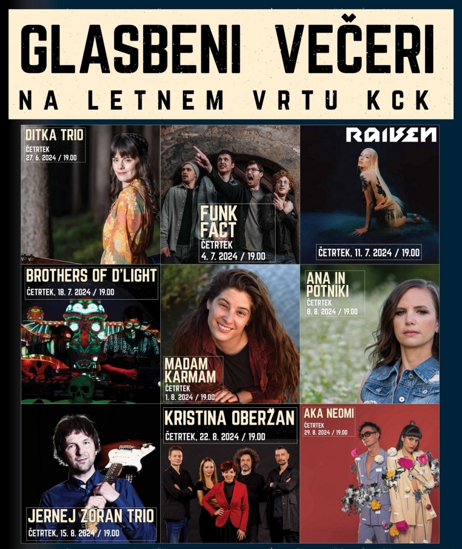 Citylight 2024 glasbeni veceri letni vrt kck